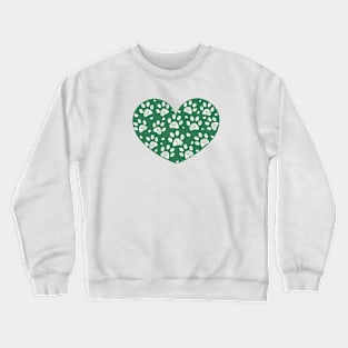 Green hand drawn doodle paw prints Crewneck Sweatshirt